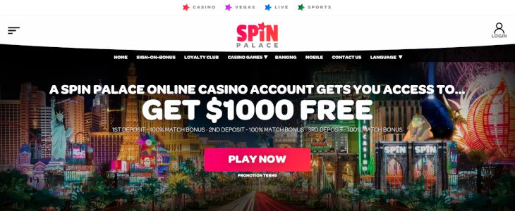 Spin Palace Casino welcome bonus
